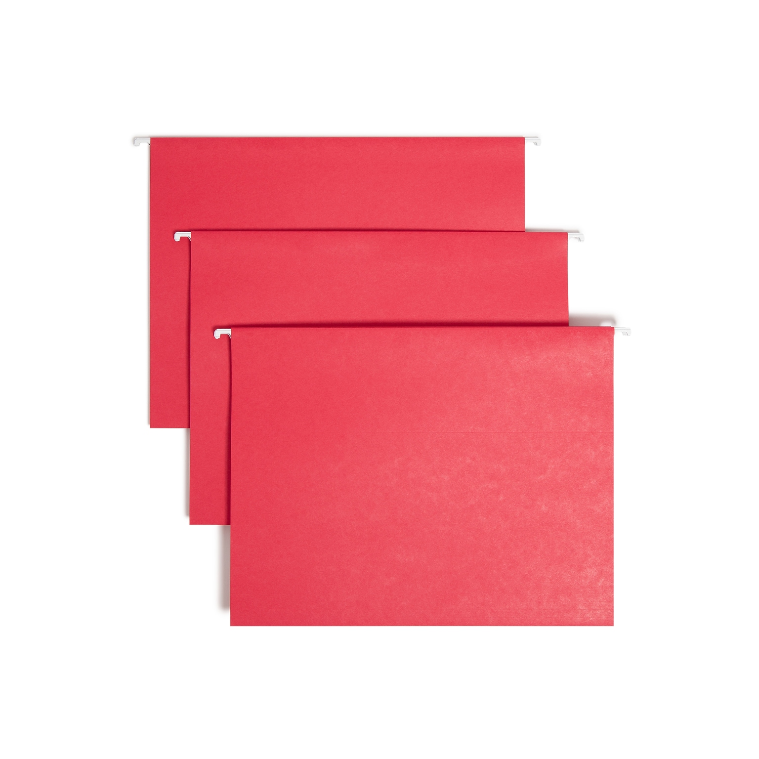 Smead Heavy Duty TUFF Recycled Hanging File Folder, 3-Tab Tab, Letter Size, Red, 18/Box (64043)