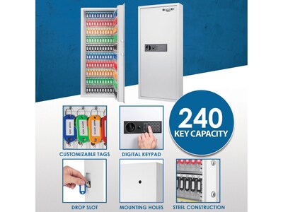 Barska 240-Key Digital Keypad Wall Safe, White (AX13368)