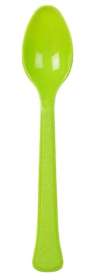 JAM PAPER Premium Utensils Party Pack, Plastic Spoons, Lime Green, 48 Disposable Spoons/Pack