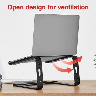 Staples TECH 11.2 x 10.2 Aluminum Laptop Stand, Black (ST62654)