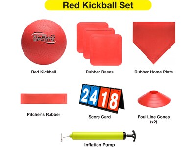 Xcello Sports Kickball Set, Red (KICKBALLSET-RED)