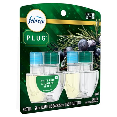 Febreze Plug Air Freshener Scented Oil Refill, White Pine & Berry, 0.87 oz., 2/Pack (03424)