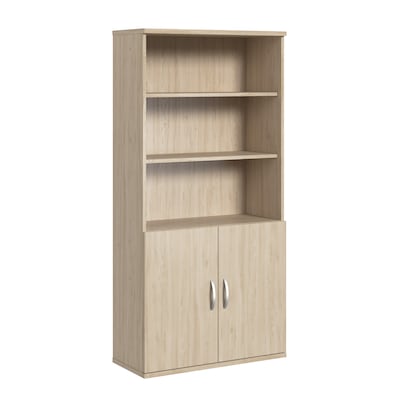 Bush Business Furniture Studio C Tall 5 Shelf Bookcase with Doors, Natural Elm (STC015NE)