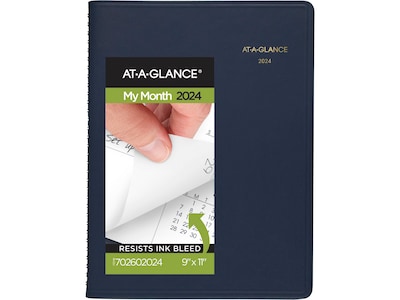 2024 AT-A-GLANCE Fashion 9" x 11" Monthly Planner, Navy (70-260-20-24)