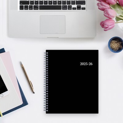 2025-2026 Blue Sky Enterprise 7" x 9" Academic Year Weekly & Monthly Planner, Plastic Cover, Black (131982-A26)