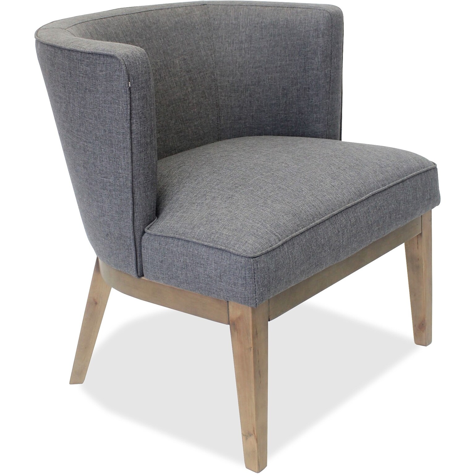 Lorell Accent Guest Chair with Walnut Wood Frame and Gray Linen Upholstery (LLR82094)
