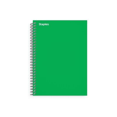 Staples Premium 1-Subject Notebook, 4.38 x 7, College Ruled, 80 Sheets, Reissue Green (TR58350)