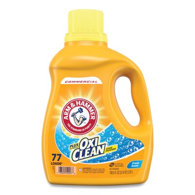 Arm & Hammer™ OxiClean HE Liquid Laundry Detergent, Fresh, 77 Loads, 100.5 oz., 4/Carton (CDC3320050027)