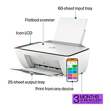 HP DeskJet 2855e Wireless All-in-One Color Inkjet Printer, Scanner, Copier, Best for Home, 3 Months