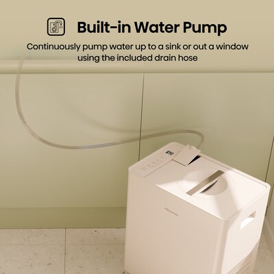 Hisense 50-Pint Portable Dehumidifier, 3-Speed, Covers up to 4500 sq. ft., White (ALDH50KP26)