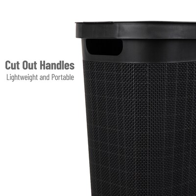 Mind Reader 10.57-Gallon Hamper with Lid, Plastic, Black (40FABHAMP-BLK)