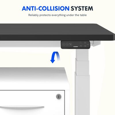 FlexiSpot E7COMMERCIAL 55''W Electric Adjustable Particle Board Standing Desk, Black/White (E7WCOM5528-B)