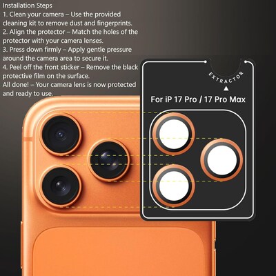 SaharaCase ZeroDamage Anti-Glare Glass Camera Lens Protector for iPhone 17 Pro/iPhone 17 Pro Max, 2/Pack (ZD00194)