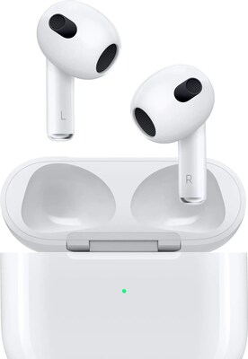 Apple AirPods Wireless Earbuds with Lightning Charging Case and Carrying Case, Bluetooth, White (MPNY3BLK)
