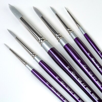 Silver Brush Silver Silk Round Brushes, 6/Pack (SLVSS8876)