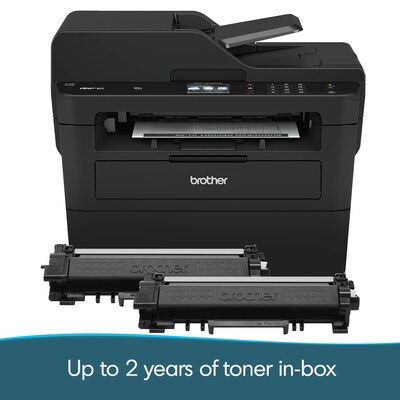 Brother MFC-L2750DW XL Bundle Wireless Black & White Laser All-In-One Printer, Refresh Subscription