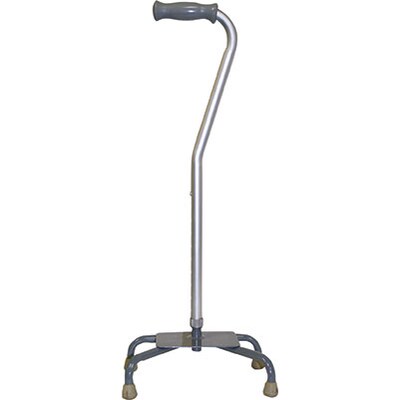 Quad cane, Large Base, Chrome, Metal tubing