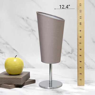 Creekwood Home Chrome Slanted 12.4" LED Table Lamp, Grey (CWT-1012-GY)