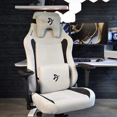 Arozzi Vernazza XL Supersoft Microfiber Ergonomic Racing Gaming Chair, Light Grey (VERNAZZA-XL-SPSF-LG)