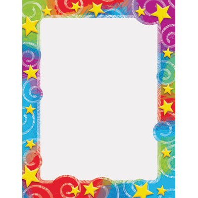 Trend Enterprises Stars n Swirls Terrific Papers, 8.5 x 11, Unruled, Multicolor, 50 Sheets/Pad (T-11416)