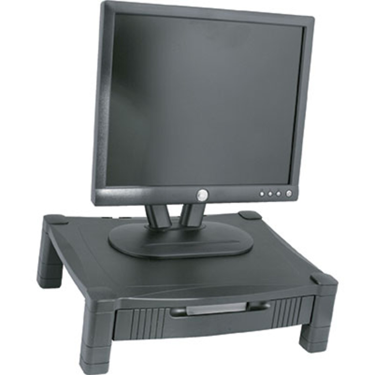 Single Level Platform Stand with Drawer, Black