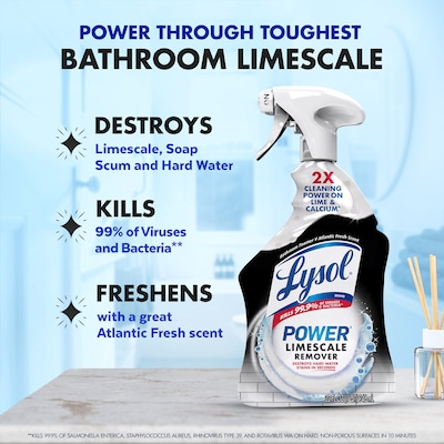 Lysol Disinfecting Toilet and Bathroom Cleaner Bottle, Atlantic Fresh Scent, 32 oz. (19200-95816)