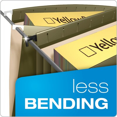 Pendaflex SureHook Premium Reinforced Hanging File Folder, 5-Tab, Letter, Green, 4/Pack (09217)