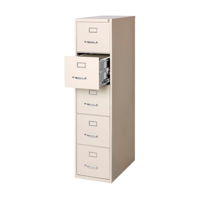 Quill Brand® Commercial 5 File Drawer Vertical File Cabinet, Locking, Putty/Beige, Letter, 26.5D (20069D)