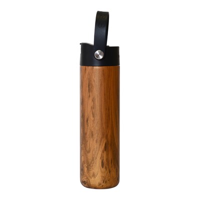 Elemental Core Stainless Steel Double Wall Insulated Water Bottle, 24 oz., Teakwood (EMLEBC24WD20)
