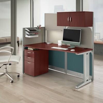 Bush Business Furniture Office in an Hour 63H x 65W Cubicle Workstation, Hansen Cherry (WC36492-03