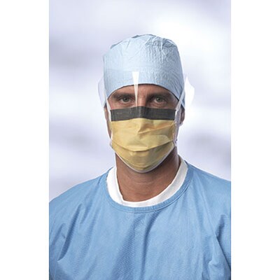 Medline® Fluid-Resistant Procedure Face Masks with Eyeshield 25/Box