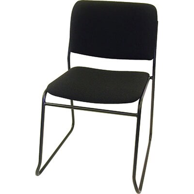 MLP Sled-Base Stack Chair without Arms; Black Fabric, Black Frame