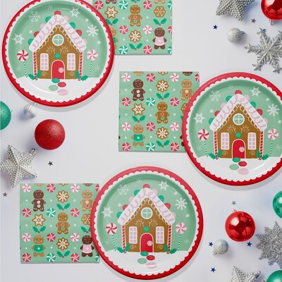 Say Hooray! Holiday Sweets Paper Plates and Napkins Kit, Multicolored, 48/Pack (DTC9403E2G)