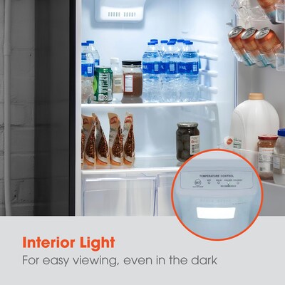 Magic Chef Refrigerator w/Freezer, 10.1 Cu. Ft., Platinum Steel (HMDR1000ST)