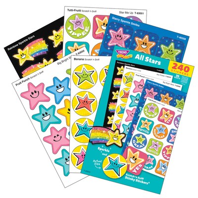 Trend Enterprises All Stars Mixed Stickers Variety Pack, 240/Pack (T-33010)