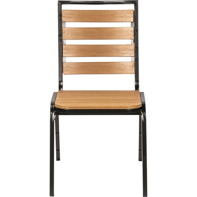 Lorell Faux Wood Outdoor Chairs, Teak, 4/Carton (LLR42685)