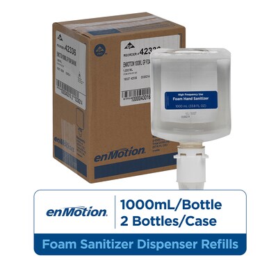 enMotion Moisturizing Foaming Hand Sanitizer Dispenser Refills by GP PRO, 1000 mL., 2/Carton (42336)