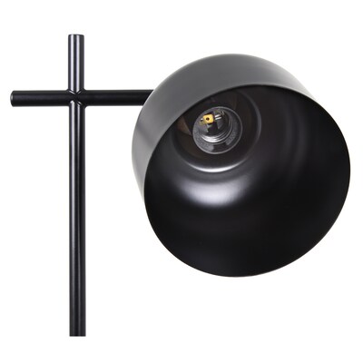 Simple Designs Sleek Essentials 54.72" Metal Floor Lamp with Round Shade, Black (LF1051-BLK)