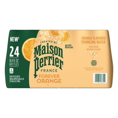 Perrier Orange Flavored Sparkling Mineral Water, 16.9 oz., 24/Carton (12242377)