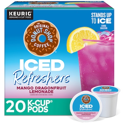 The Original Donut Shop Iced Refreshers Mango Dragonfruit Lemonade, Keurig® K-Cup® Pods, 20 Pods/Box (5000382824)