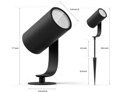 Philips Hue Lily LED 3-Piece Outdoor Spotlights, Black  (1746730V7)
