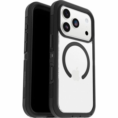 OtterBox Defender Series XT MagSafe Case for iPhone 17 Pro, Shock Absorbing, Dark Side Black (76-000102)