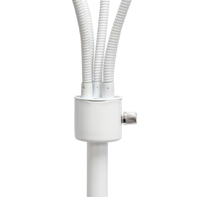 Simple Designs 67" White Metal Medusa Floor Lamp with 5 Adjustable Gray Cone Shades (LF2006-GOW)