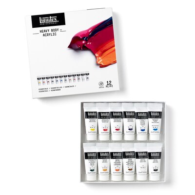 Liquitex Professional Heavy Body Acrylic Paint Tube, Assorted Colors, 22 mL, 12/Pack (LIQ3699357)