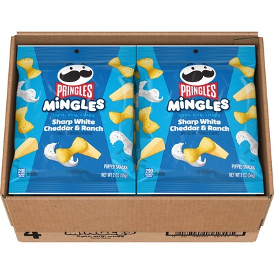 Pringles Mingles Sharp White Cheddar & Ranch Puffed Chips, 2 oz., 6/Carton (3800028141)