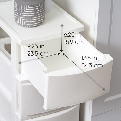 Iris Stackable Narrow Chest, 3 Drawer, White, 2/Pack (540011)