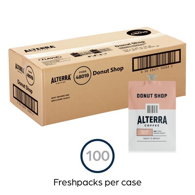 Alterra Donut Shop Blend Coffee Flavia Freshpacks, Medium Roast, 100/Carton (MDRA200)