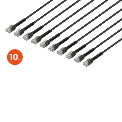 Intellinet Network Solutions 10ft CAT-6 Ethernet Cable, 23 AWG, Black, 10/Pack (ICI745215)