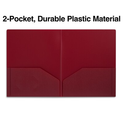 Staples® Two-Pocket Presentation Folder, Burgundy (21636-CC/20634)