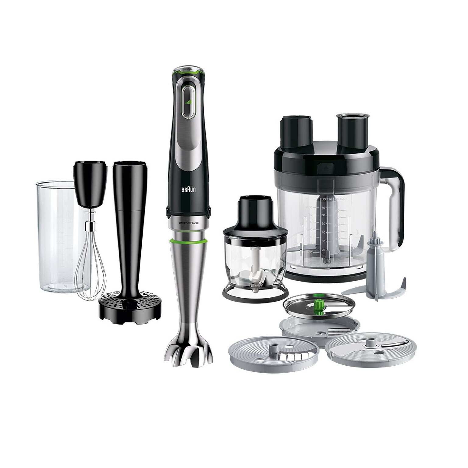 Braun MultiQuick 9 Hand Blender & Food Processor Kit, Black (MQ9187XL)